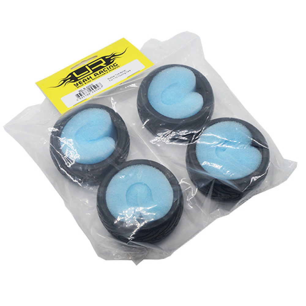 YEAH RACING - 4x Rubber Tire & Inserts For 1/10 Touring Cars Wheels 25mm Wide - WLS-0005
