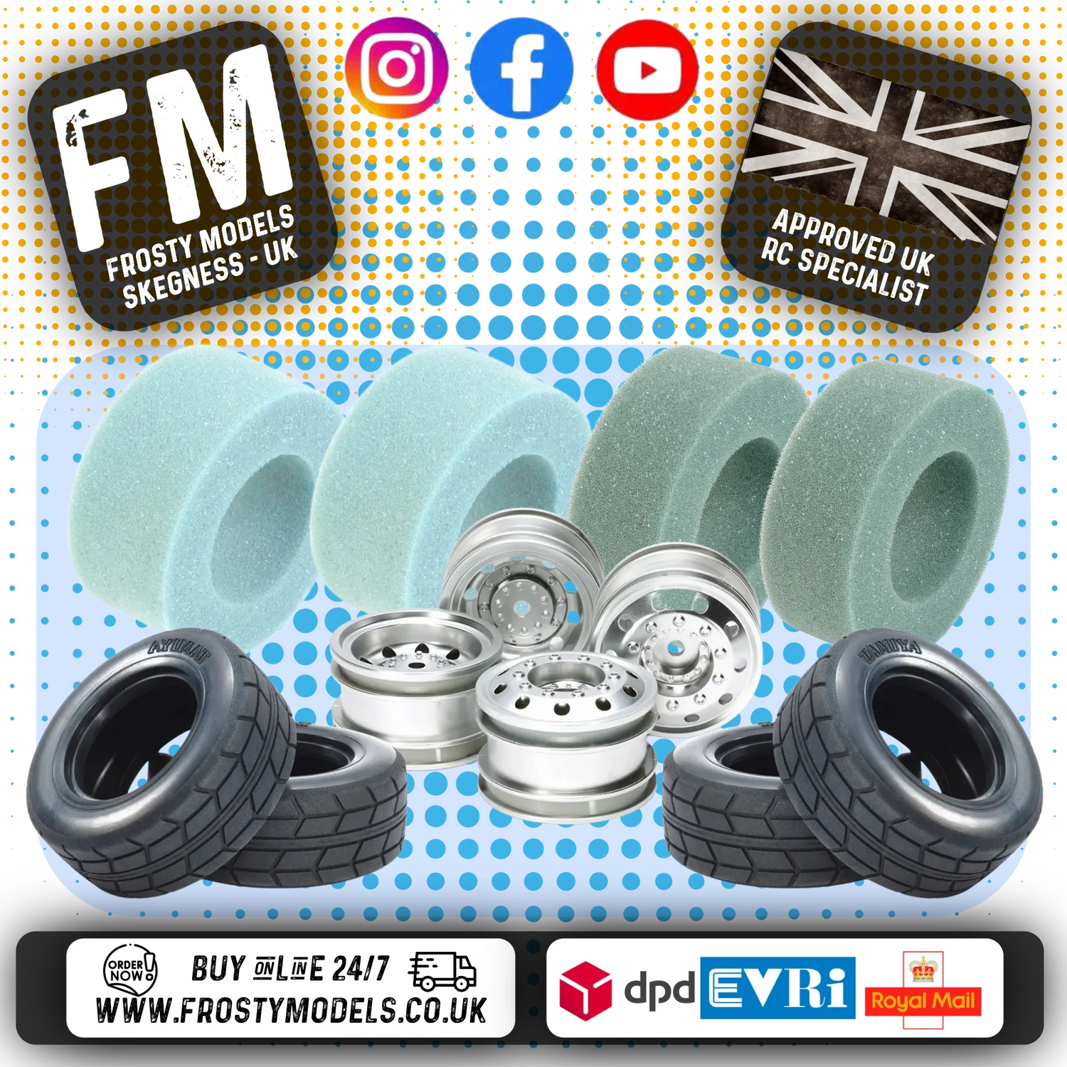 Pre-Glued & Bundles TT01E Euro Truck Tyre Sets
