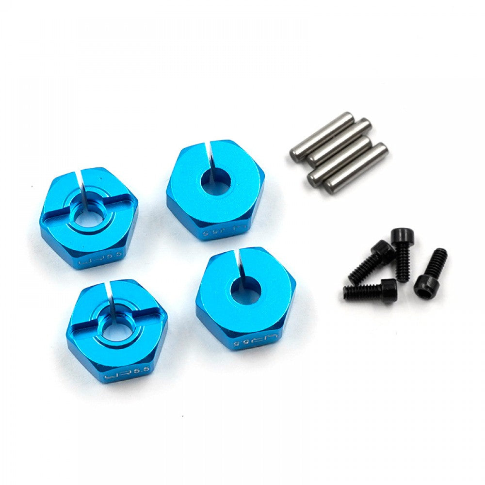 Yeah Racing - Alloy 12mm Hex Drive Set (6mm Thick) Tamiya TT-01E / TT02 Blue - WA-016BU (4PCS)