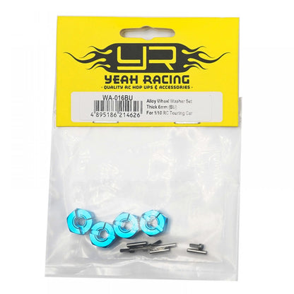 Yeah Racing - Alloy 12mm Hex Drive Set (6mm Thick) Tamiya TT-01E / TT02 Blue - WA-016BU (4PCS)