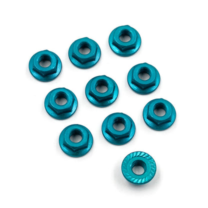 Yeah Racing - M4 1/10 WHEEL NUTS - Light Blue SERRATED ALUMINIUM (10PC) LN-M4S-LB