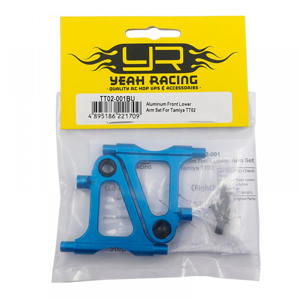 YEAH RACING - Aluminum Front Lower Arm Set For Tamiya TT02 - T02-001BU