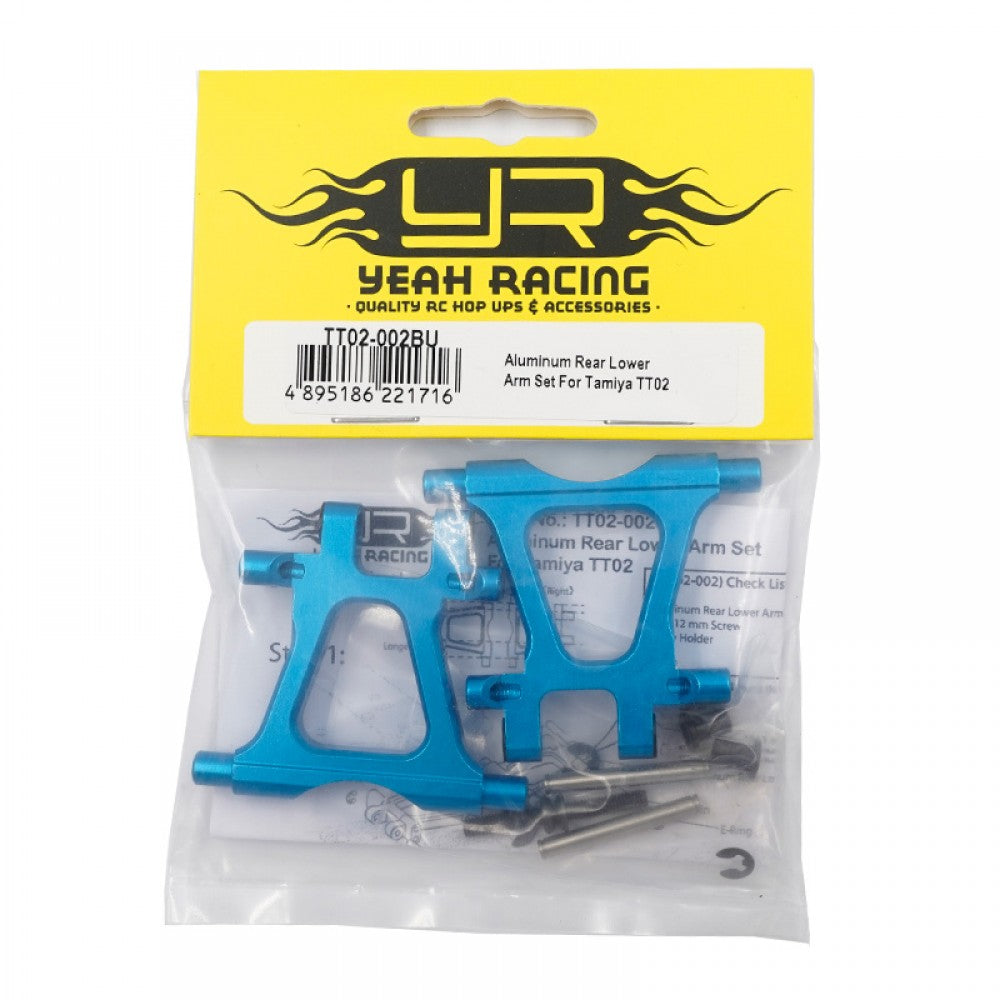 YEAH RACING - Aluminum Rear Lower Arm Set For Tamiya TT02 - TT02-002BU
