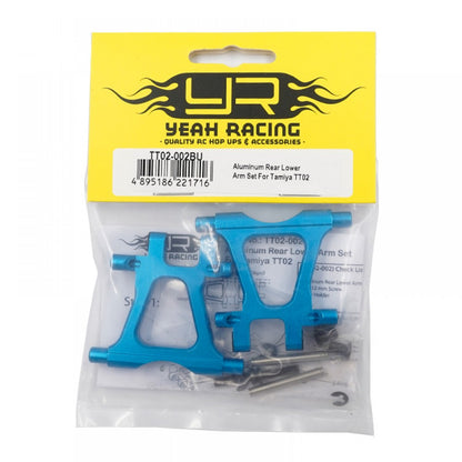 YEAH RACING - Aluminum Rear Lower Arm Set For Tamiya TT02 - TT02-002BU
