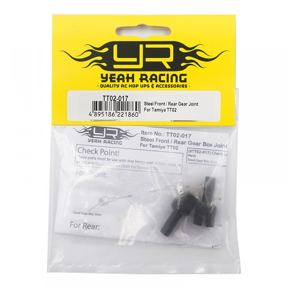 YEAH RACING - Steel Front / Rear Unit Cup Joint For Tamiya TT02 - TT02-017 (use with steel universal driveshafts)