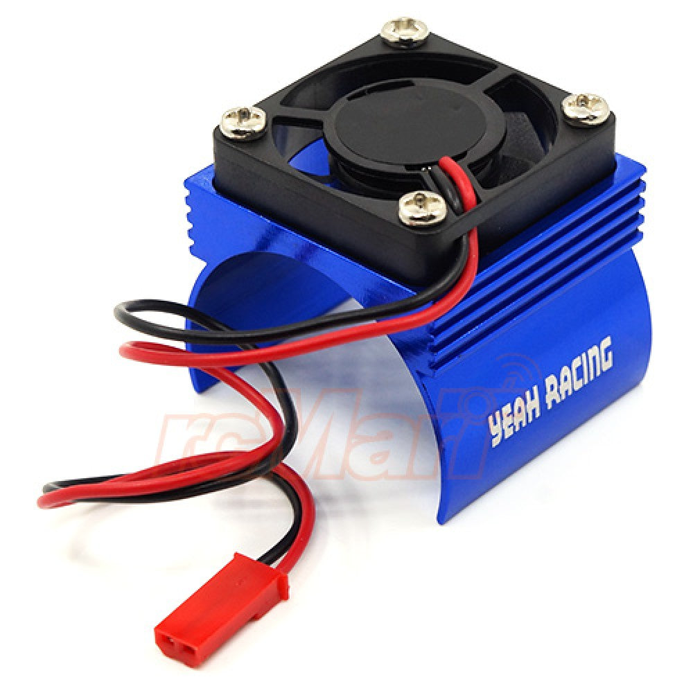 Yeah Racing - Aluminum 540 Motor Heat Sink w/ Cooling Fan Blue - YA-0410BU