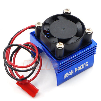 Yeah Racing - Aluminum 380 Micro Motor Heat Sink w/ Cooling Fan Blue - YA-0461BU