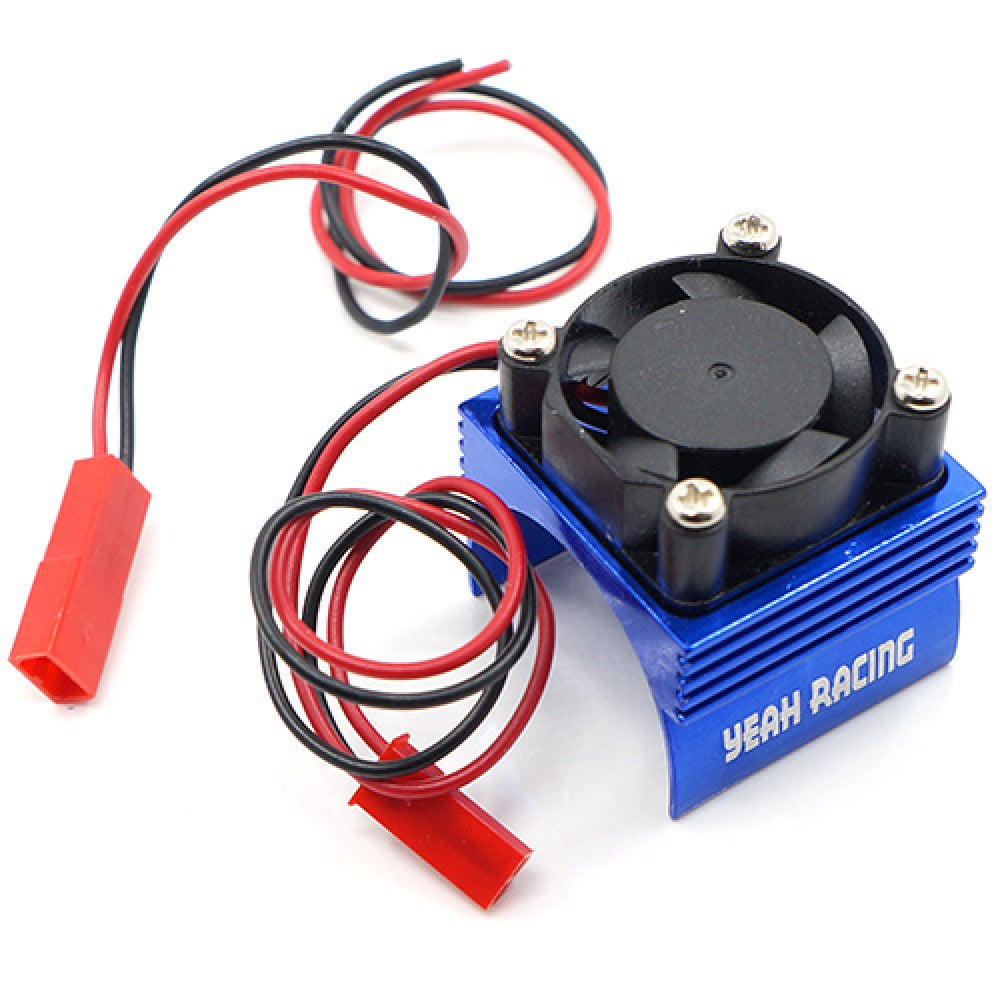 Yeah Racing - Aluminum 380 Micro Motor Heat Sink w/ Cooling Fan Blue - YA-0461BU