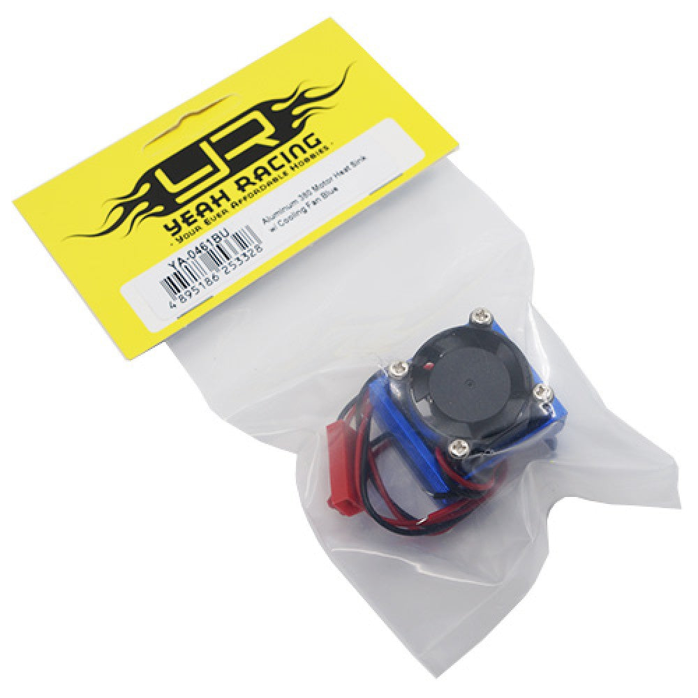Yeah Racing - Aluminum 380 Micro Motor Heat Sink w/ Cooling Fan Blue - YA-0461BU