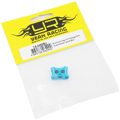 Yeah Racing - Aluminium Case 12-14 Gauge Brushless Motor Wire Guard Clamp Type A Blue - YA-0485BU