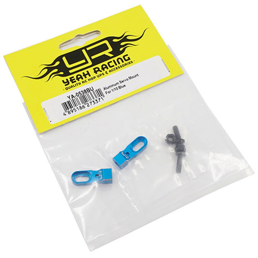 Yeah Racing - Aluminum Height Adjustable Servo Mount For 1/10 Blue (TT01 & TT02) YA-0538BU