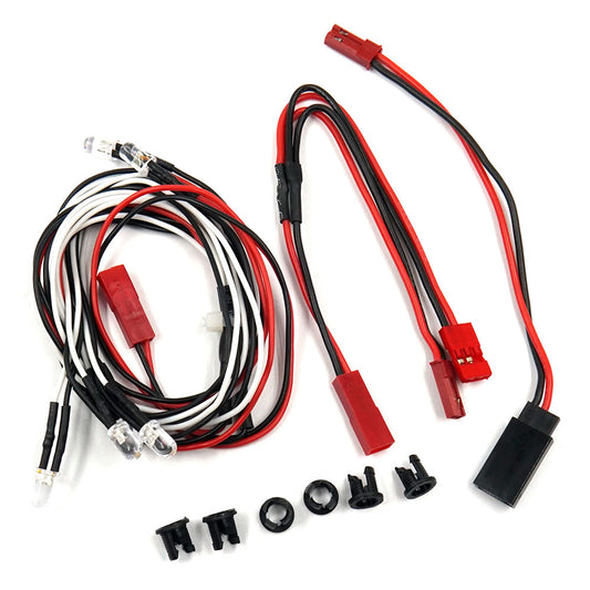 Yeah Racing - Ultra Bright Front & Rear LED Light Kit for RC 1/10 Car - LK-0001WR (plug and play)