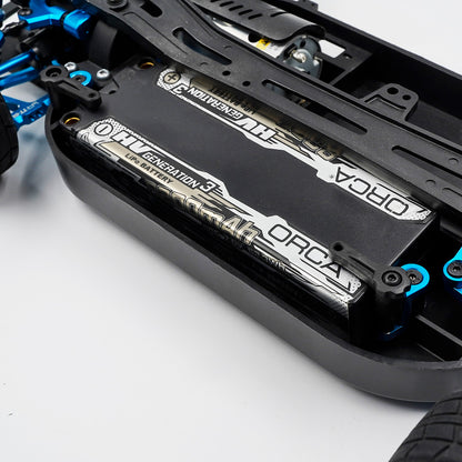YEAH RACING - Aluminum 7075 Plastic Anti Tweak Battery Holder For Tamiya TT01 & TT02 - TATT-055BU