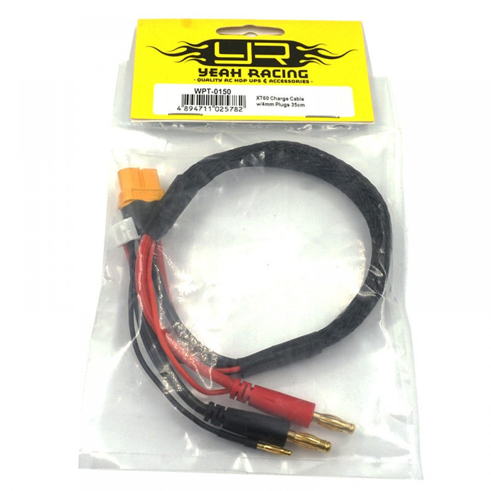 YEAH RACING - 35CM LONG RC CAR/BUGGY CHARGE XT60 LEAD TO 4MM & 2MM BALANCE 2S - WPT-0150