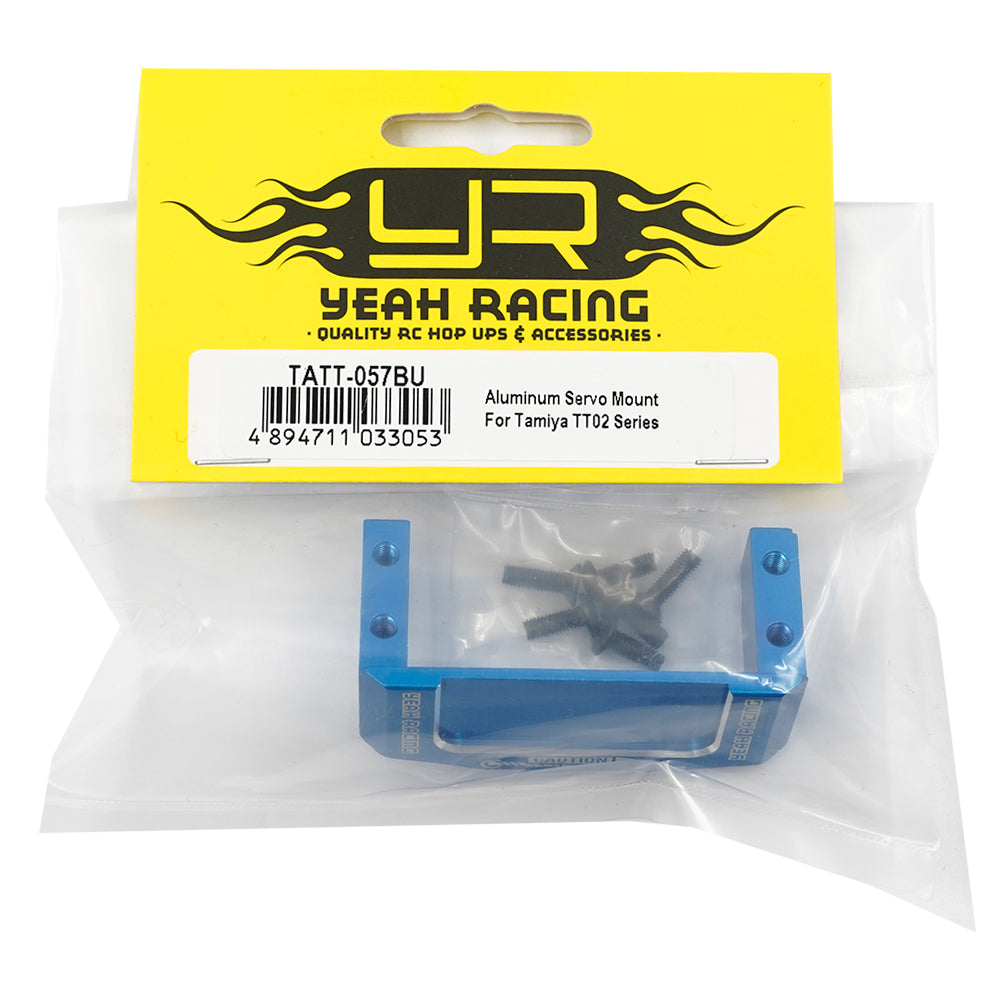YEAH RACING - Aluminum Servo Mount For Tamiya TT02 Series (BLUE) - TATT-057BU