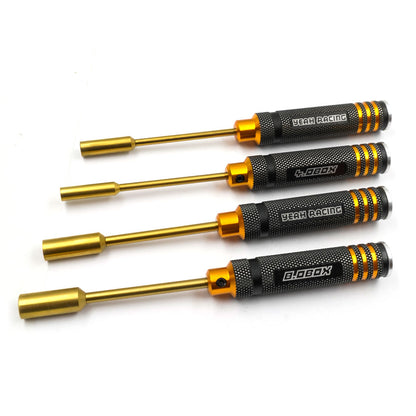 YEAH RACING - Alloy 4.0 5.5 7.0 8.0 Lock Nut Driver Set Black/Gold - YT-0224