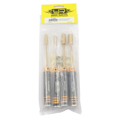 YEAH RACING - Alloy 4.0 5.5 7.0 8.0 Lock Nut Driver Set Black/Gold - YT-0224