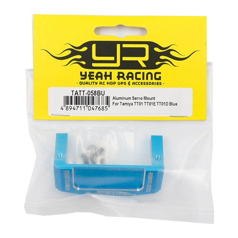 Yeah Racing - Aluminum Servo Mount For Tamiya TT01 TT01E TT01D Blue - TATT-058BU