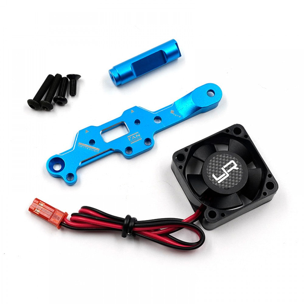 YEAH RACING - Aluminum Brace w/YA-0180 Tornado Motor Fan For Tamiya MB-01 BT-01 - TAMB-015BU