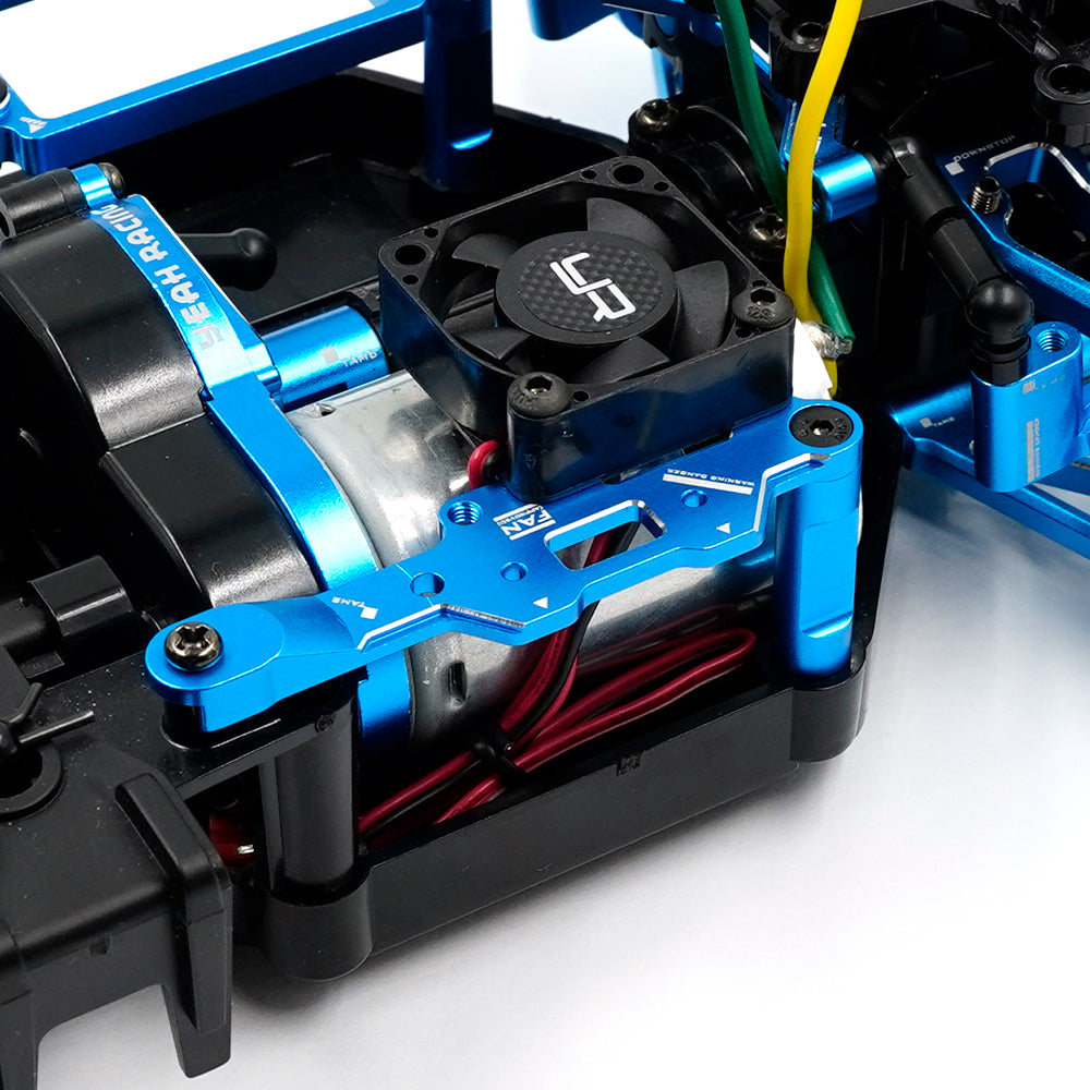 YEAH RACING - Aluminum Brace w/YA-0180 Tornado Motor Fan For Tamiya MB-01 BT-01 - TAMB-015BU