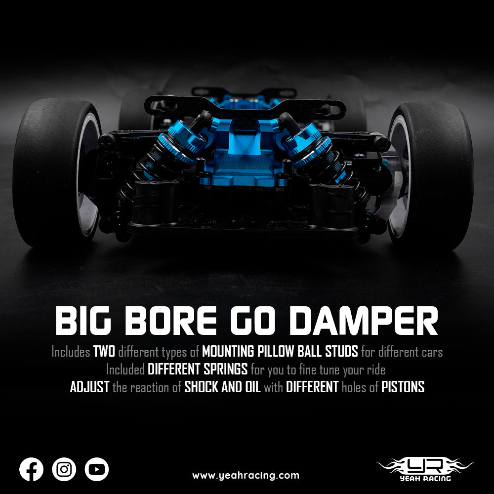 YEAH RACING - Aluminum Performance Damper Upgrade Set For Tamiya TT02 - TATT-S07BU
