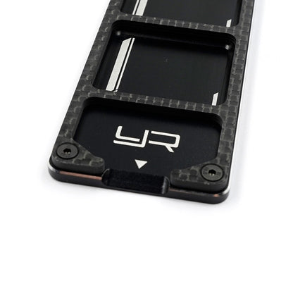 YEAH RACING - RC Aluminum & Carbon Screw Tray - L18cm x W4.2cm x H0.6cm - YT-0237BK