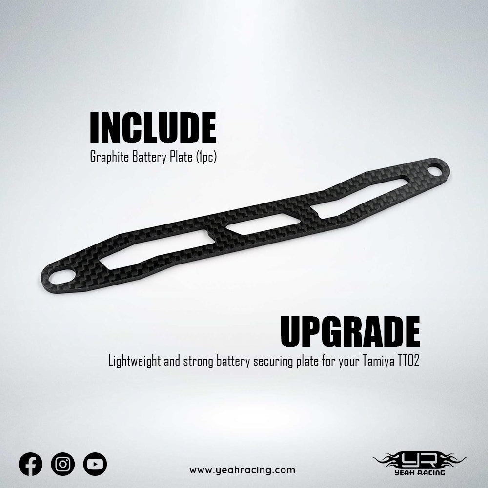 Yeah Racing - Graphite Battery Plate For Tamiya TT02 Series -  TATT-078BK