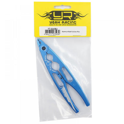 Yeah Racing - 1/10 - 1/8 RC SHOCK SHAFT, Tie Rod & Ball Joint PLIERS & Multi Tool (Blue) ALLOY - YT-0243BU
