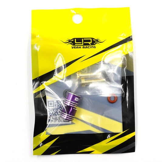 YEAH RACING - RC Easy Pull Heatsink 5mm Bullet Connectors PURPLE (90degre Right Angle Plug) WPT-0160PP  (FITS UNDER EURO TRUCK BODY)