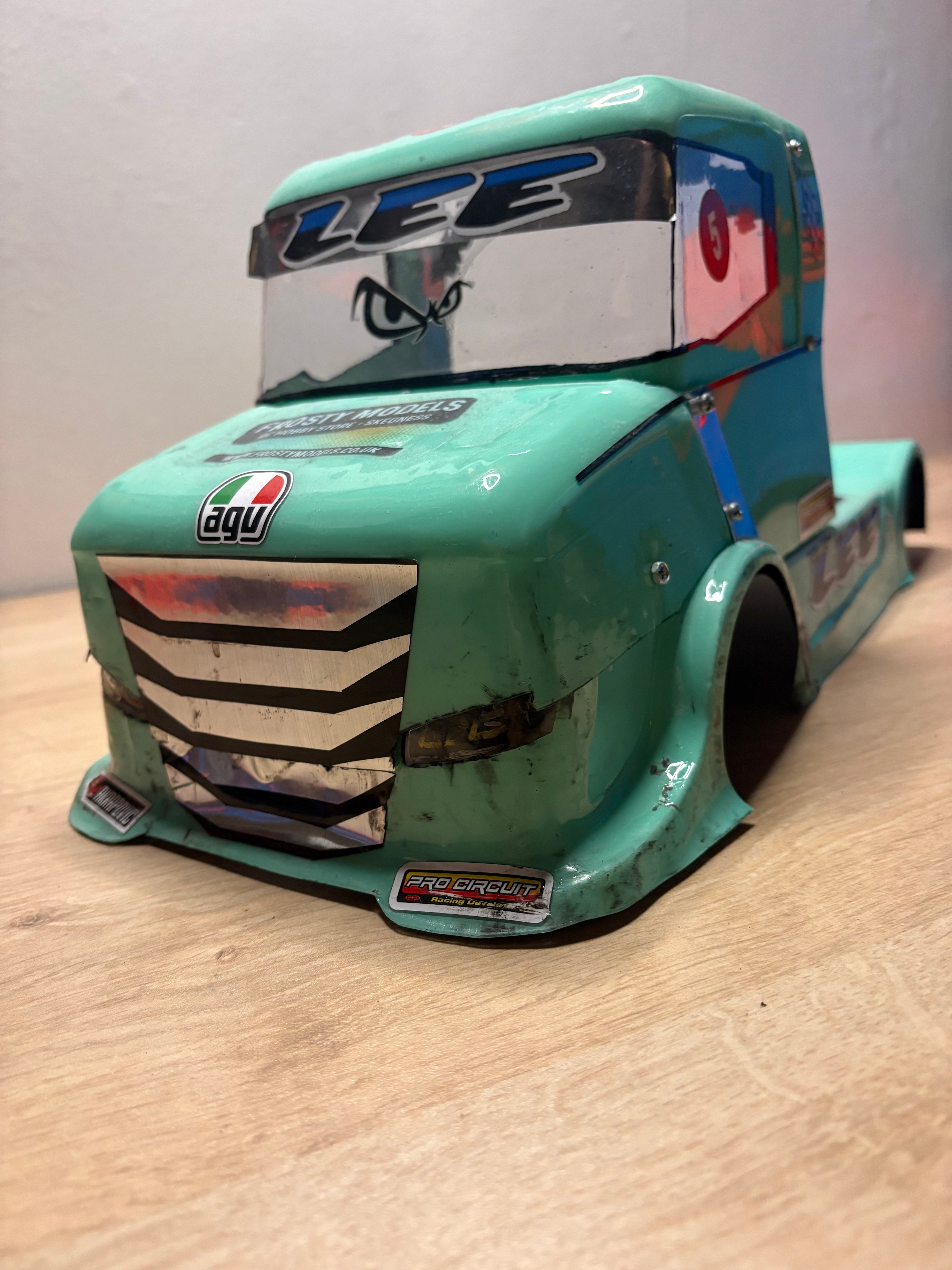 1 Of 1 Custom Scania T-Cab for Tamiya TT01E Euro Truck - Based on Man TGS Lexan Body - Custom Vacuum Formed from 1mm Lexan (fits any 1/10 RC Car, scaled to 1/14th)