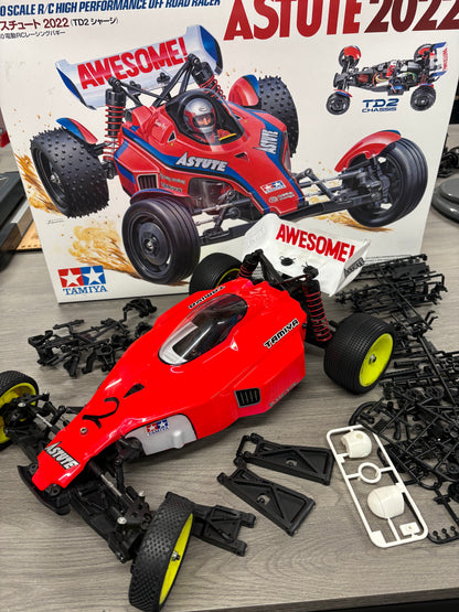 Ex-Demo Used - TAMIYA 58697  - RC ASTUTE 2022 (TD2) - 1/10 Pro RC 2WD BUGGY (Comes with Motor & Spares - Needs Radio, Servo, Battery, Charger & ESC) fitted with nearly new carpet tires.