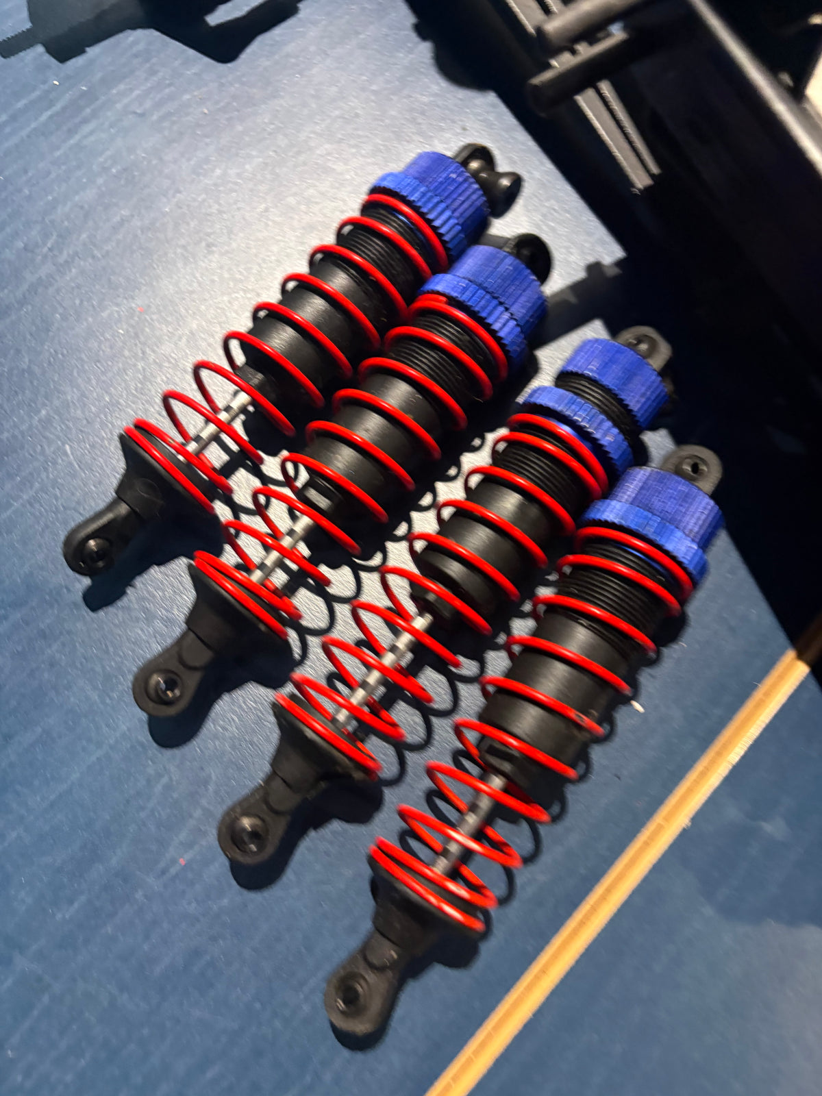 Used - Vintage 1/8 Kyosho Mad Force VE EP Twin 2S Lipo version - chassis kit rolling with shocks (incomplete - spares or repairs)
