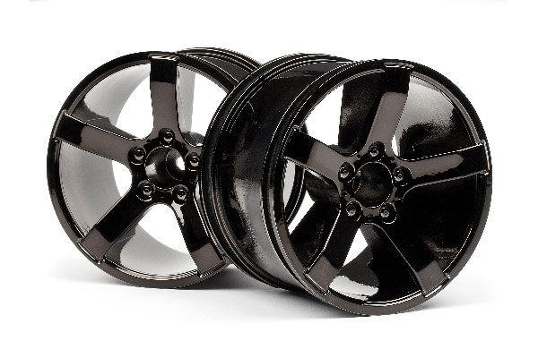 HPI Racing - Bullet Mt Wheels Black Chrome (Pr) - HP101309