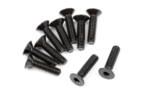 HPI Racing - Flat Head Screw M2.5X10Mm (Hex Socket/10Pcs) - HP107375
