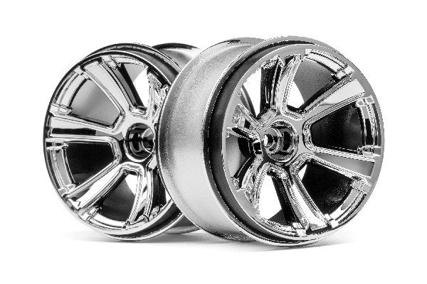 HPI Racing - 6-Shot Mt Wheel (Chrome/2Pcs) - HP115324