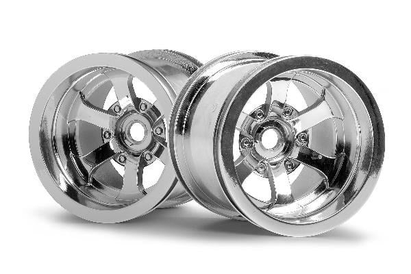 HPI Racing - Scorch 6-Spoke Wheel Shiny Chrome (55X50Mm/2Pcs) - HP3087
