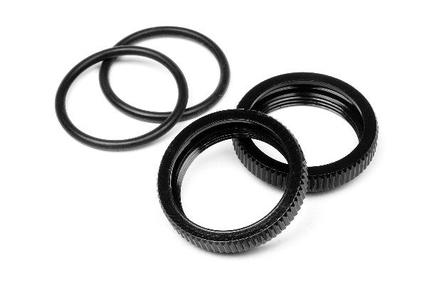 HPI Racing - Big Bore Shock Spring Adjust Nut (Black/2Pcs) - HP67528