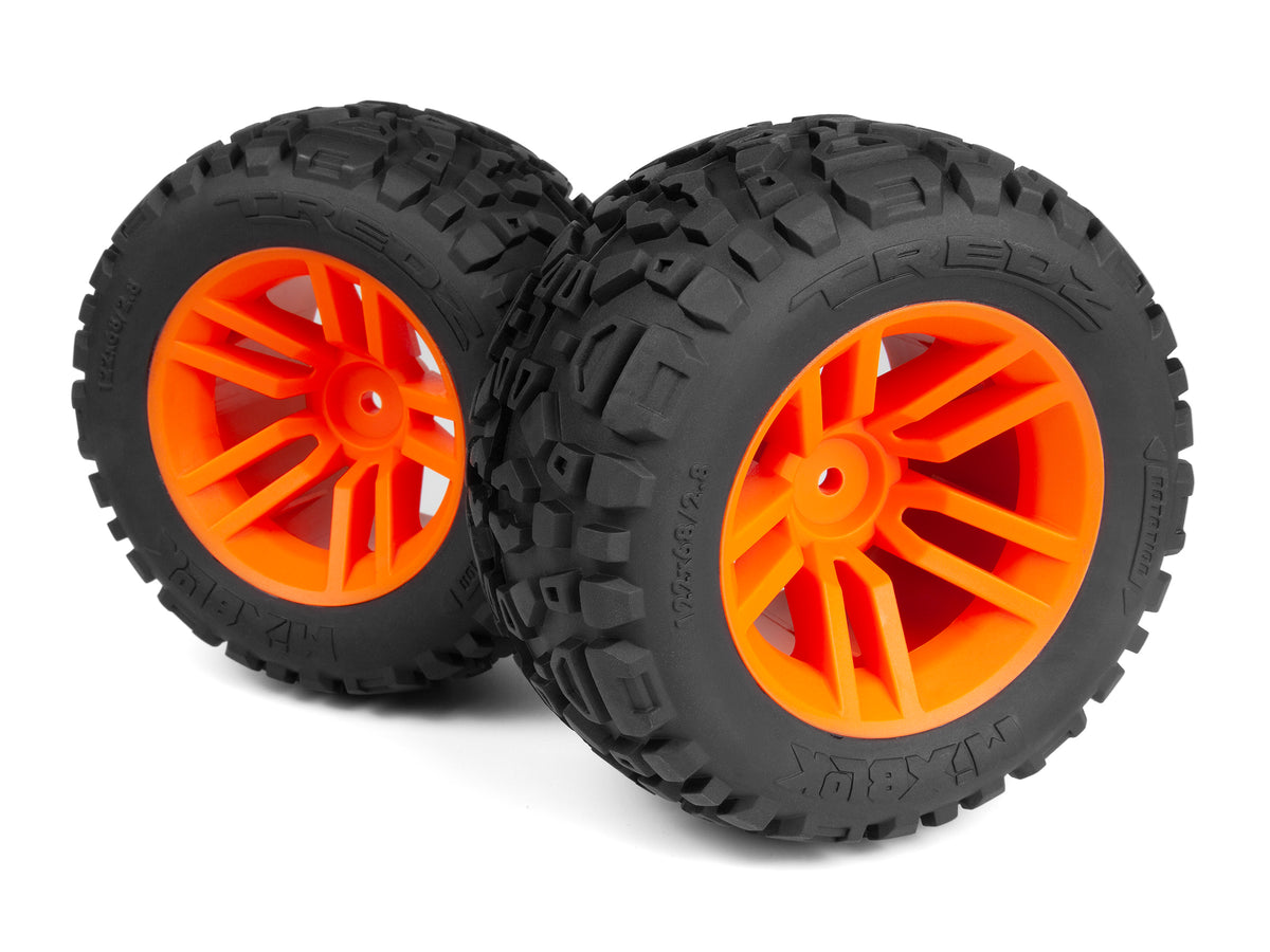 Maverick RC - Mounted MixBlok Tire on XT Wheel (Orange/2pcs) - MV150684
