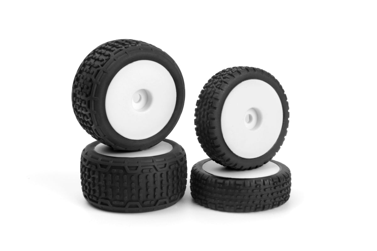 Maverick RC - Sidebar Buggy Wheel/Tyre Set (White/Front/Rear) - MV150839