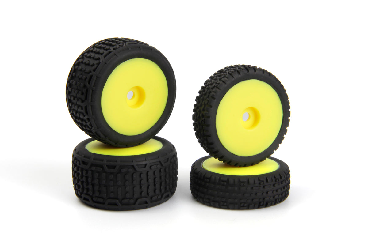 Maverick RC - Sidebar Buggy Wheel/Tyre Set (Yellow/Front/Rear) - MV150840