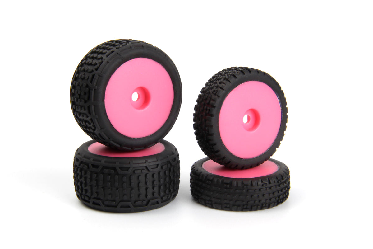Maverick RC - Sidebar Buggy Wheel/Tyre Set (Pink/Front/Rear) - MV150841