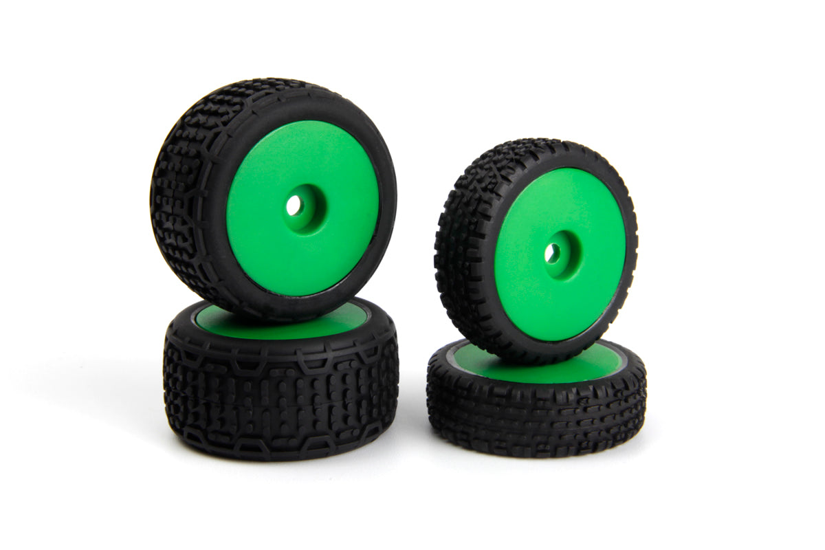 Maverick RC - Sidebar Buggy Wheel/Tyre Set (Green/Front/Rear) - MV150842
