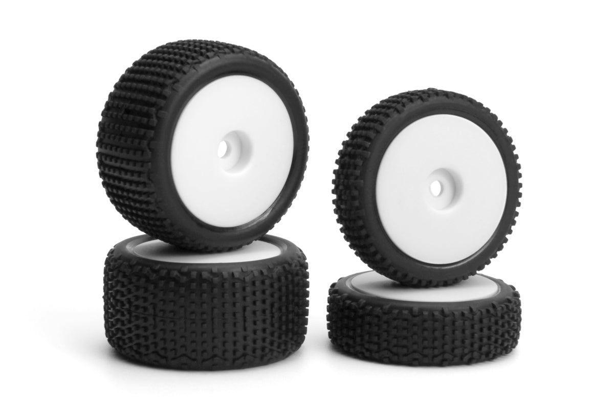 Maverick RC - Sideline Buggy Wheel/Tire Set (White/Front/Rear) - MV150866