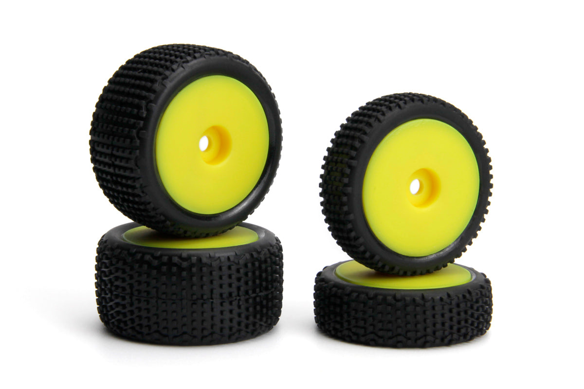 Maverick RC - Sideline Buggy Wheel/Tire Set (Yellow/Front/Rear) - MV150867