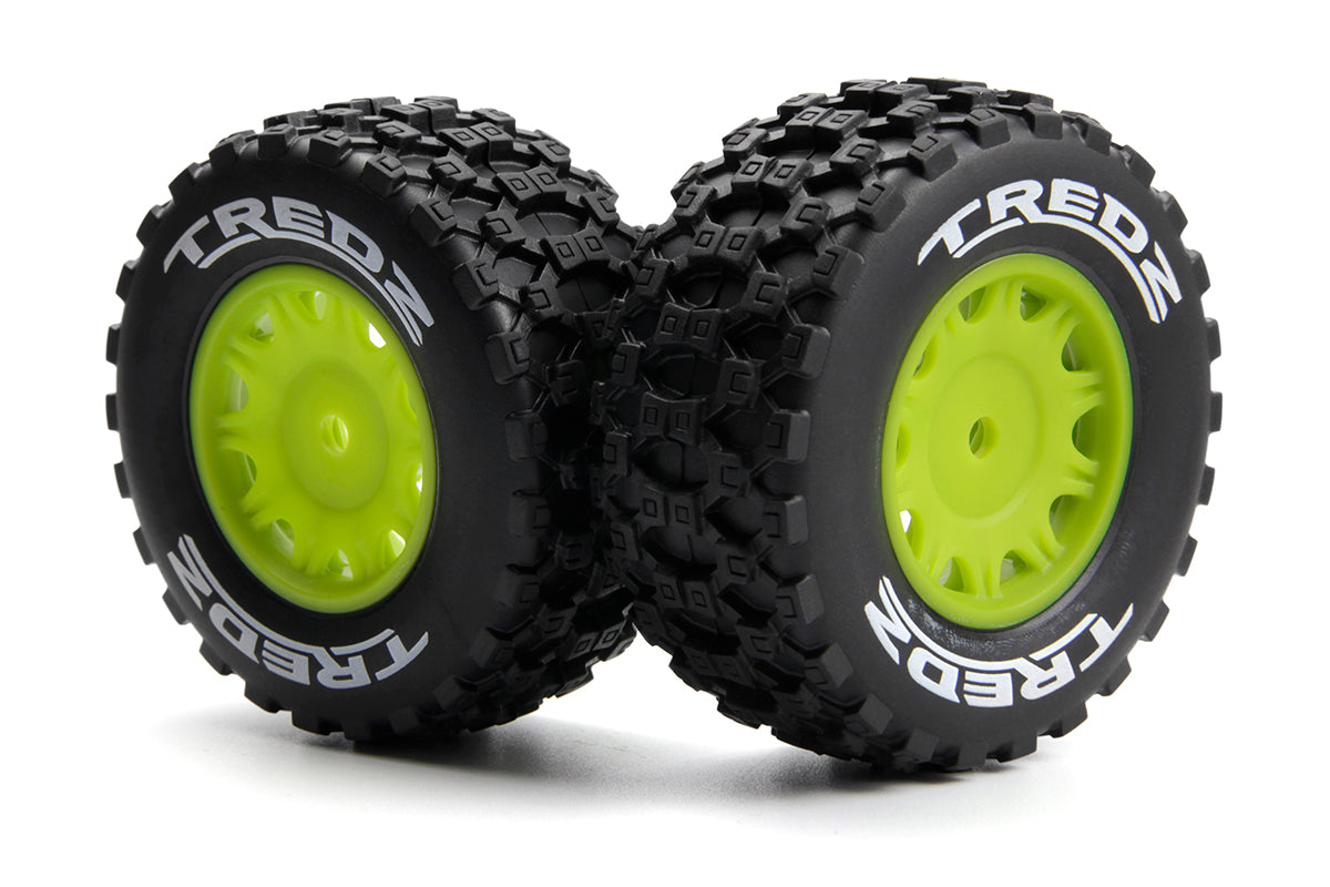 Maverick RC - Assembled Wheel & Tyre Set (Fluoro Green/2pcs) - MV151247
