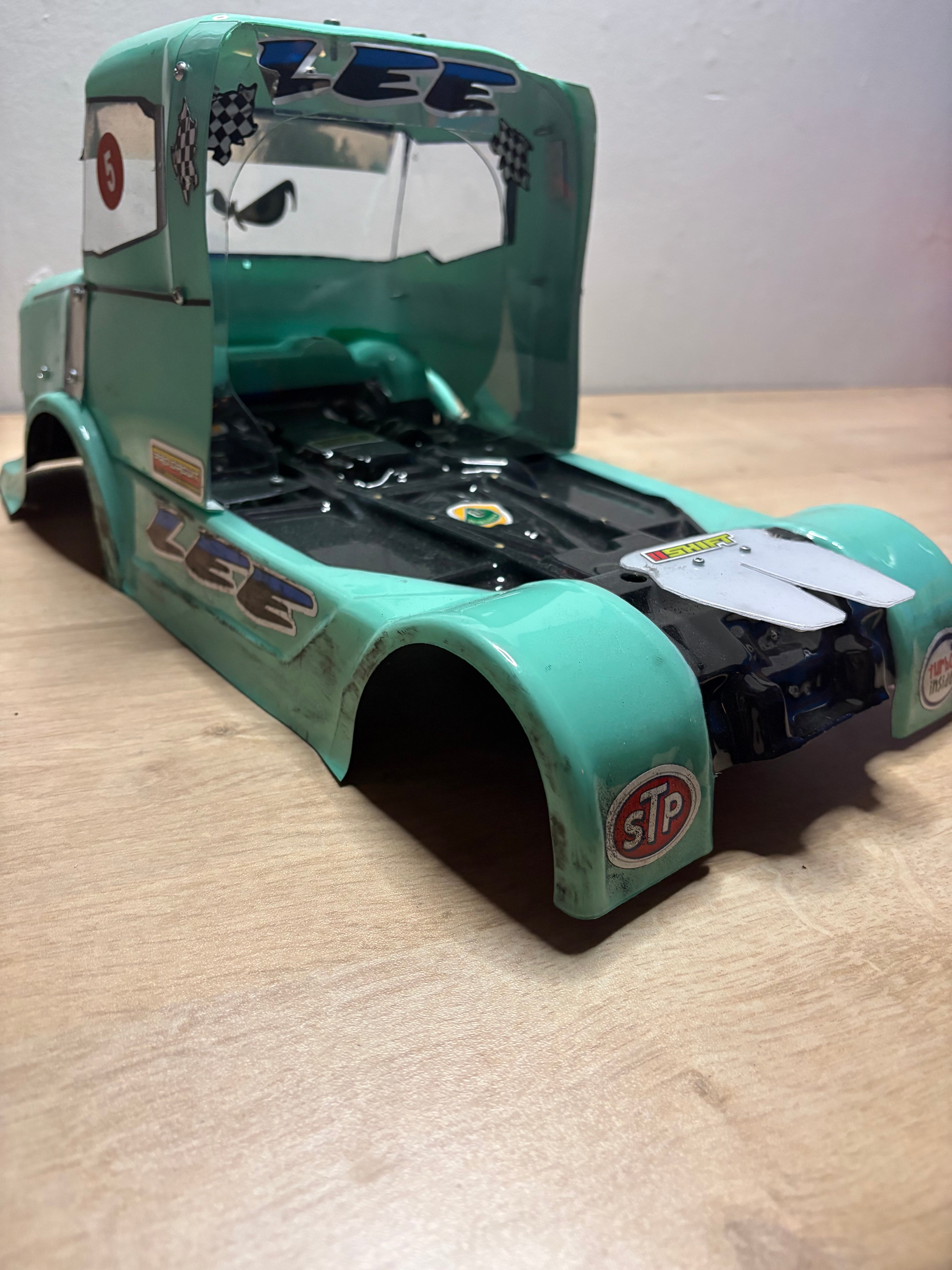 1 Of 1 Custom Scania T-Cab for Tamiya TT01E Euro Truck - Based on Man TGS Lexan Body - Custom Vacuum Formed from 1mm Lexan (fits any 1/10 RC Car, scaled to 1/14th)