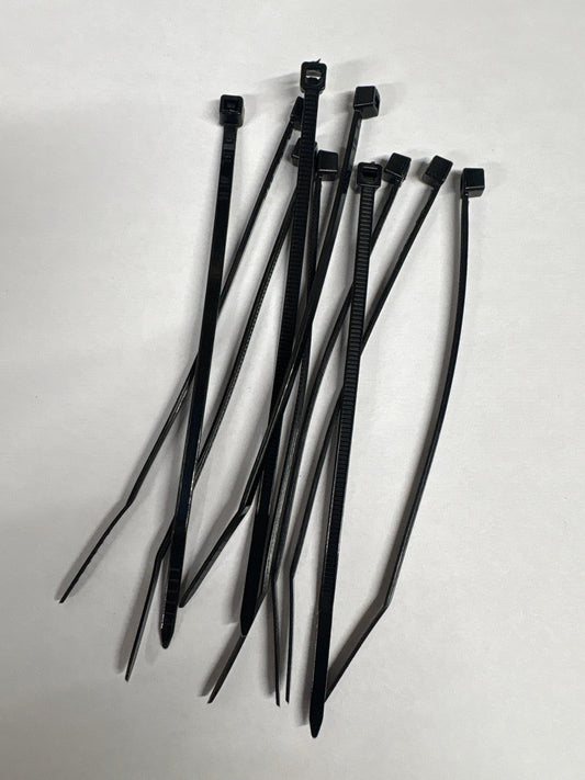 RC - Tie-wraps / cable ties - Micro 10pcs Black (10cm long x 3mm) perfect for reciever cable management