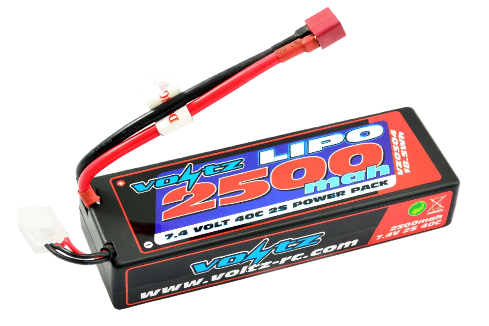 VOLTZ - RC CAR LIPO BATTERY 2500MAH 2S 7.4V 40C HARDCASE STICK PACK W/DEANS VZ0304