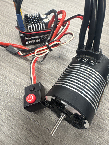(#5) Tested/Used - Hobbywing Max10 EZRun 60Amp 2-3S ESC Brushless & 3652SL G2 4000kv Motor Combo (Ideal for 1/10 Buggies/Trucks)