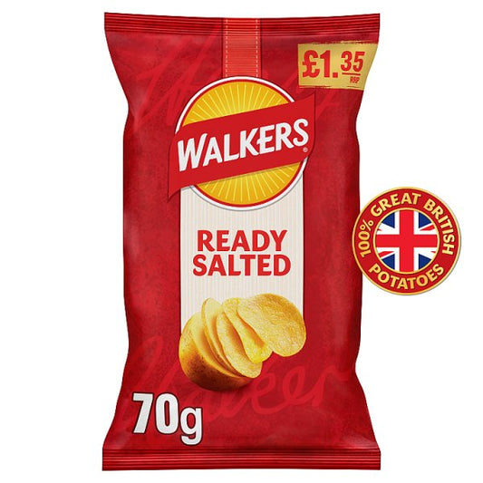 LARGE PACK - WALKERS CRISPS - READYSALTED - 70G - Raceway Refreshments